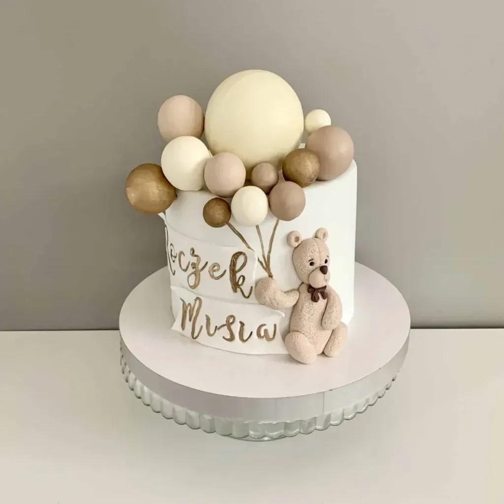 TORT NA ROCZEK MIŚ Z BALONAMI