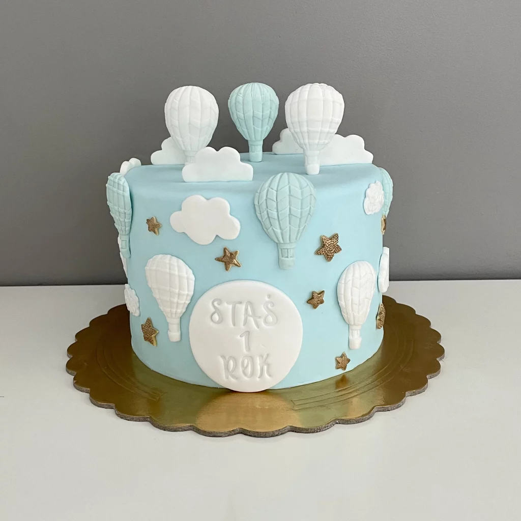 TORT NA ROCZEK Z BALONAMI