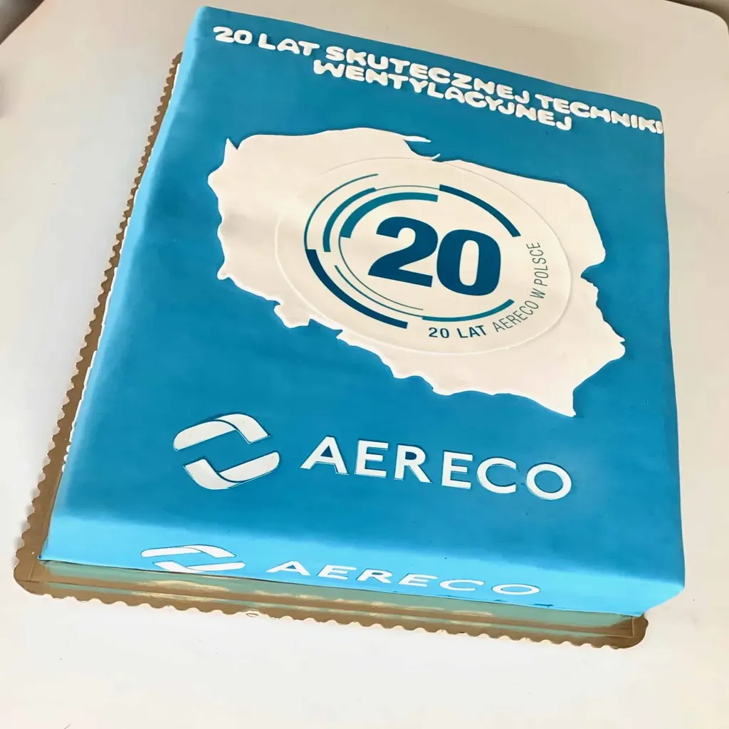 Tort dla Firmy Aereco – świąteczna elegancja i branding na event