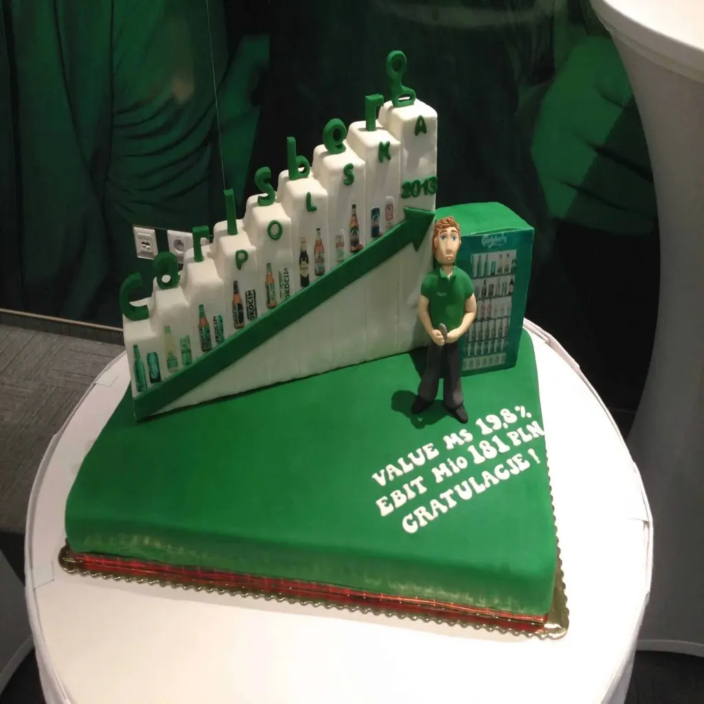 Tort firmowy Carlsberg – zielono-złota elegancja na event