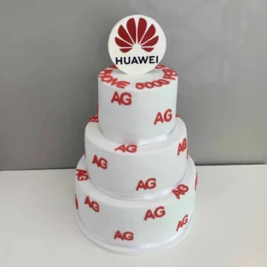 Tort Huawei – elegancki tort firmowy z logo