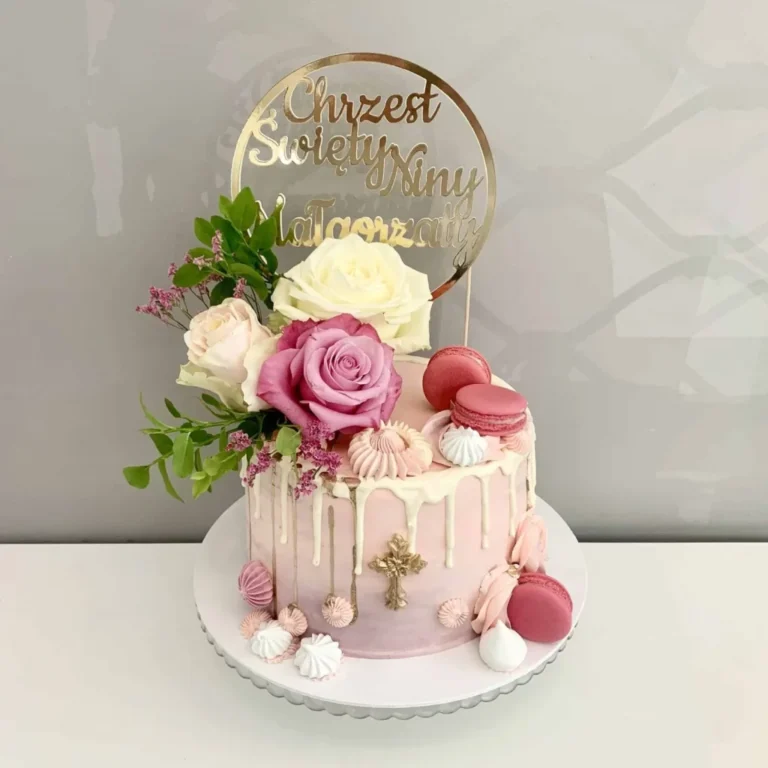 Tort - róże i bezy