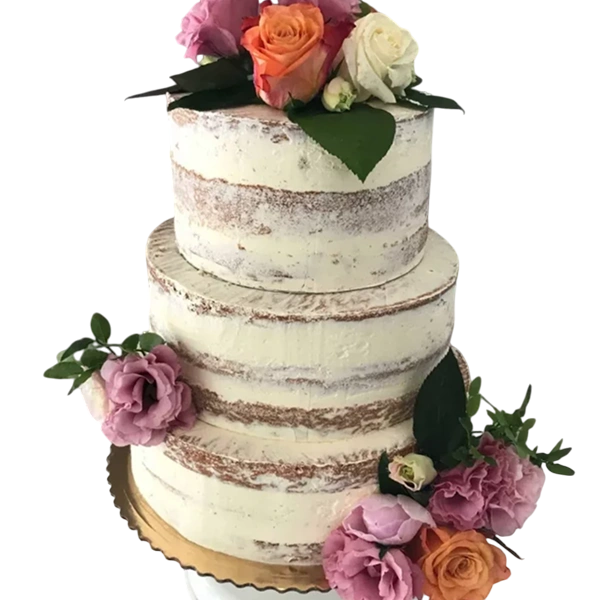 Galeria tortów 2 TORT ŚLUBNY NAKED Z KWIATAMIgallery