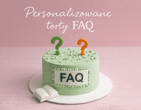Zielony tort z napisem FAQ