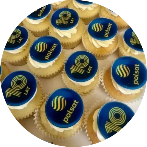 Muffinki z logo firmowym - ciastka firmowe Warszawa AleTort